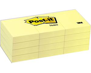 Piezmju lmlapia, 38*51mm, dzeltenas, 100 lapas, Post-it